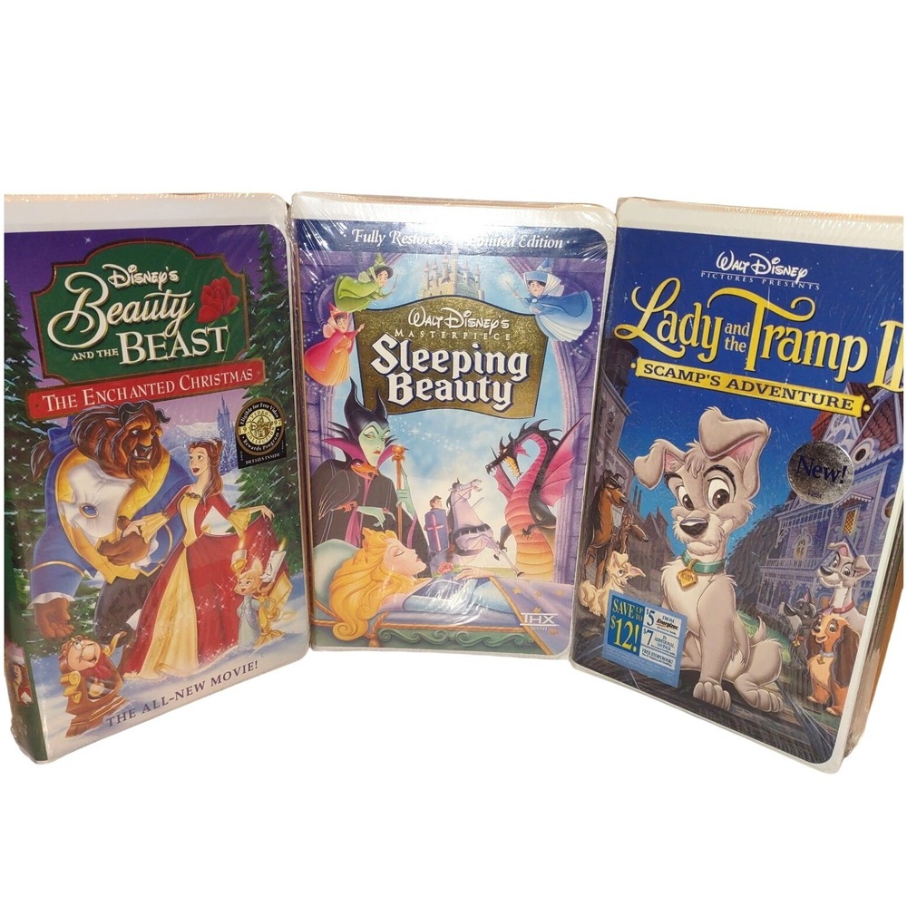 Disney VHS Lot Beauty and the Beast Sleeping Beauty Lady and the Tramp II Sealed